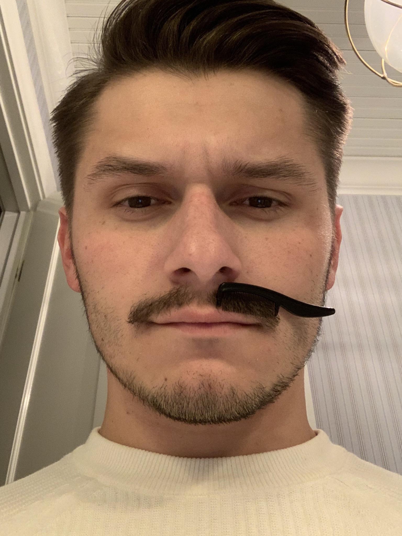 When my mustache comb gets stuck in my mustache it makes a better