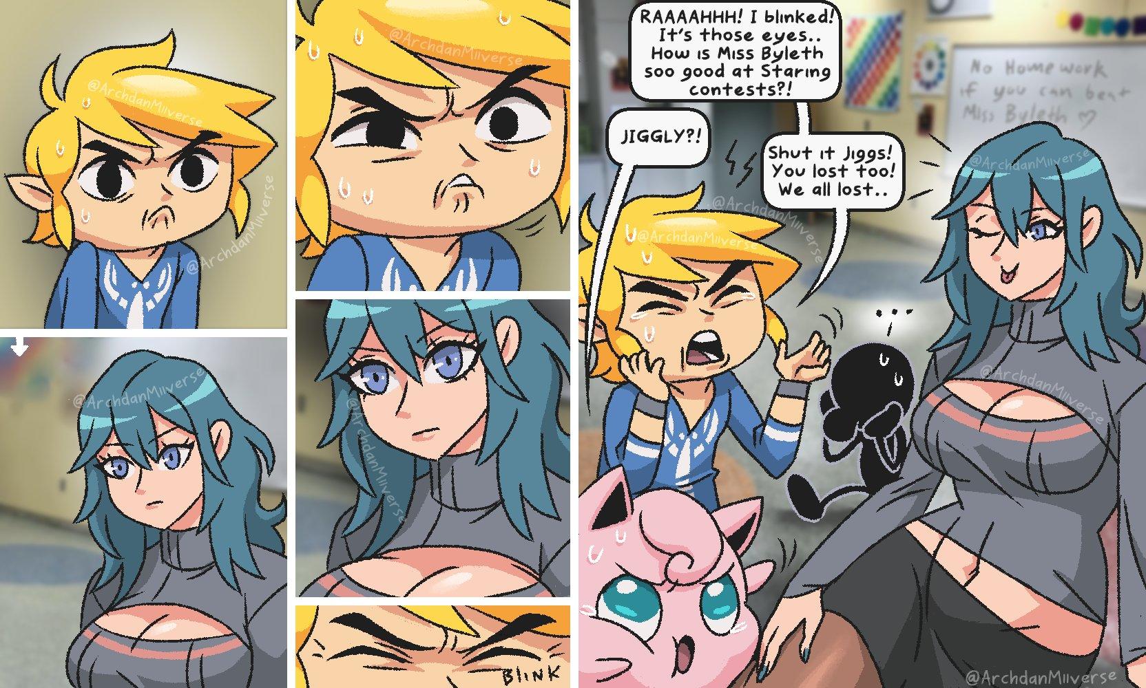 Toon Link Tried His Best But Miss Byleth Is The Master Of Stares Super Smash Brothers Ultimate Know Your Meme