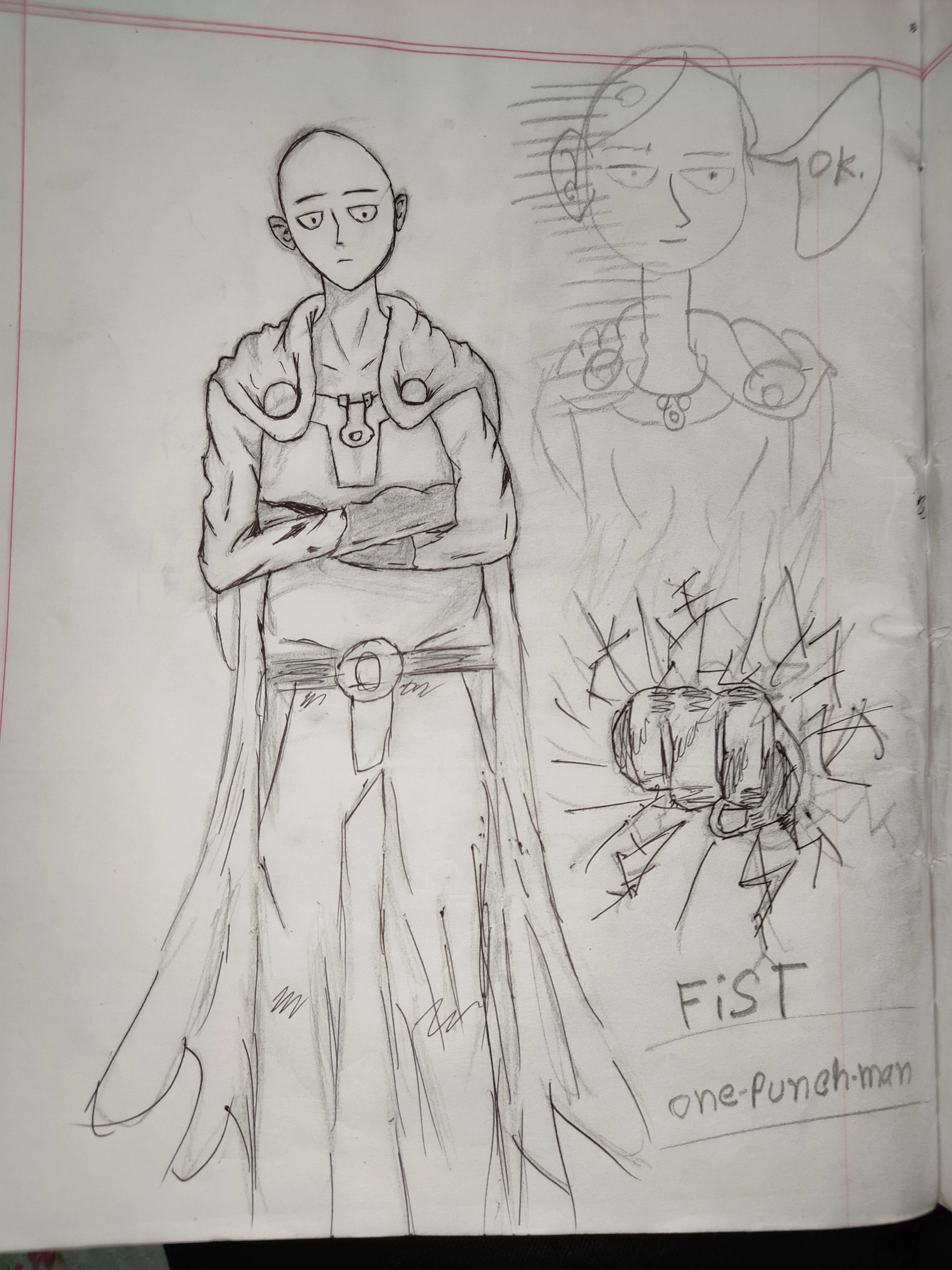 My First Drawing I Will Get Batter In No Time R Onepunchman One Punch Man Know Your Meme