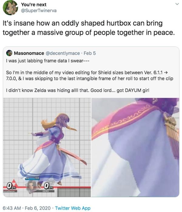 The Power Of A Hitbox Zelda S Super Smash Bros Ultimate Butt Zeldass Know Your Meme