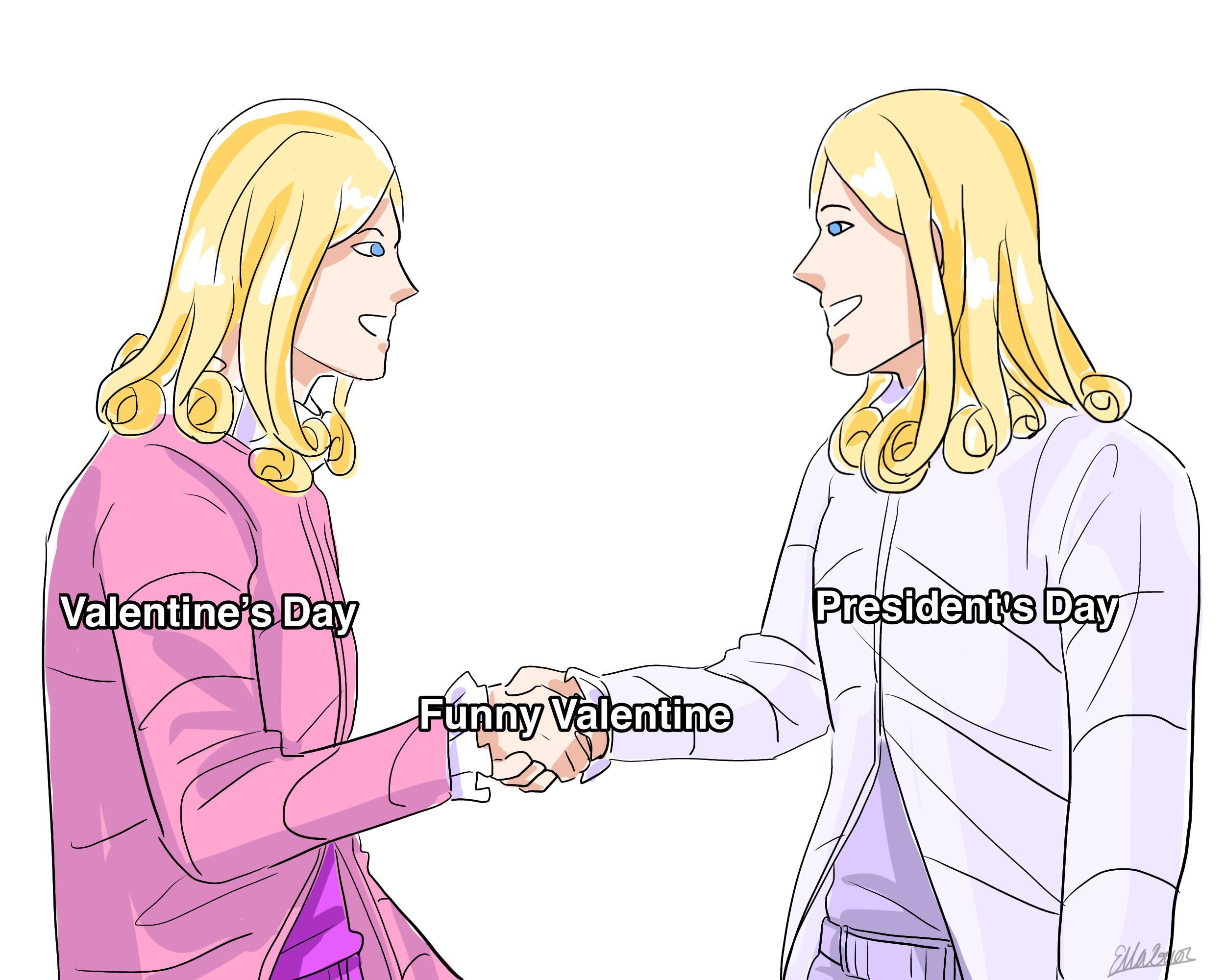 when you miss posting a funny valentine meme on valentine s day but it s okay cuz president s day is coming up in three days r shitpostcrusaders jojo s bizarre adventure know your meme
