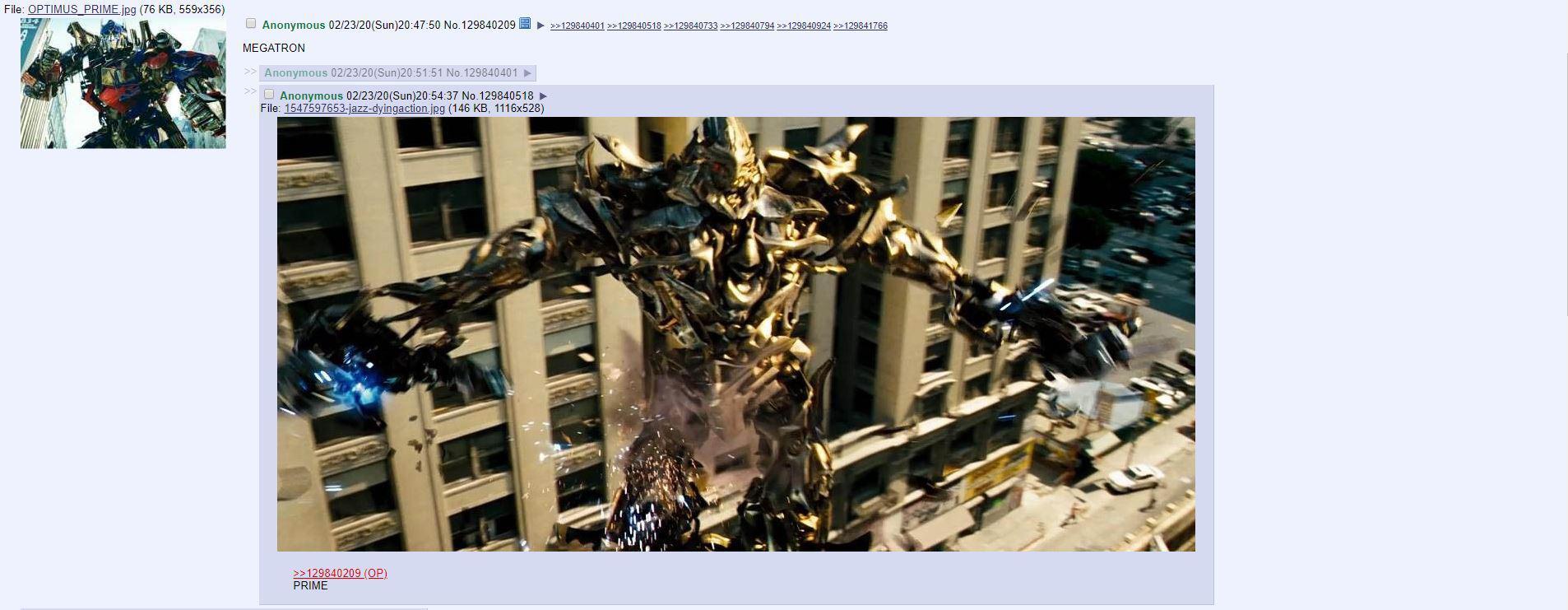 /tv/ has a discussion about Transformers /r/4chan 4chan Know Your