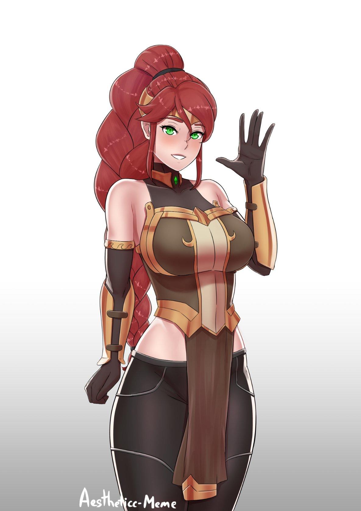 rwby, pyrrha, pyrhha nikos, meme_aestheticc, aestheticc_meme.