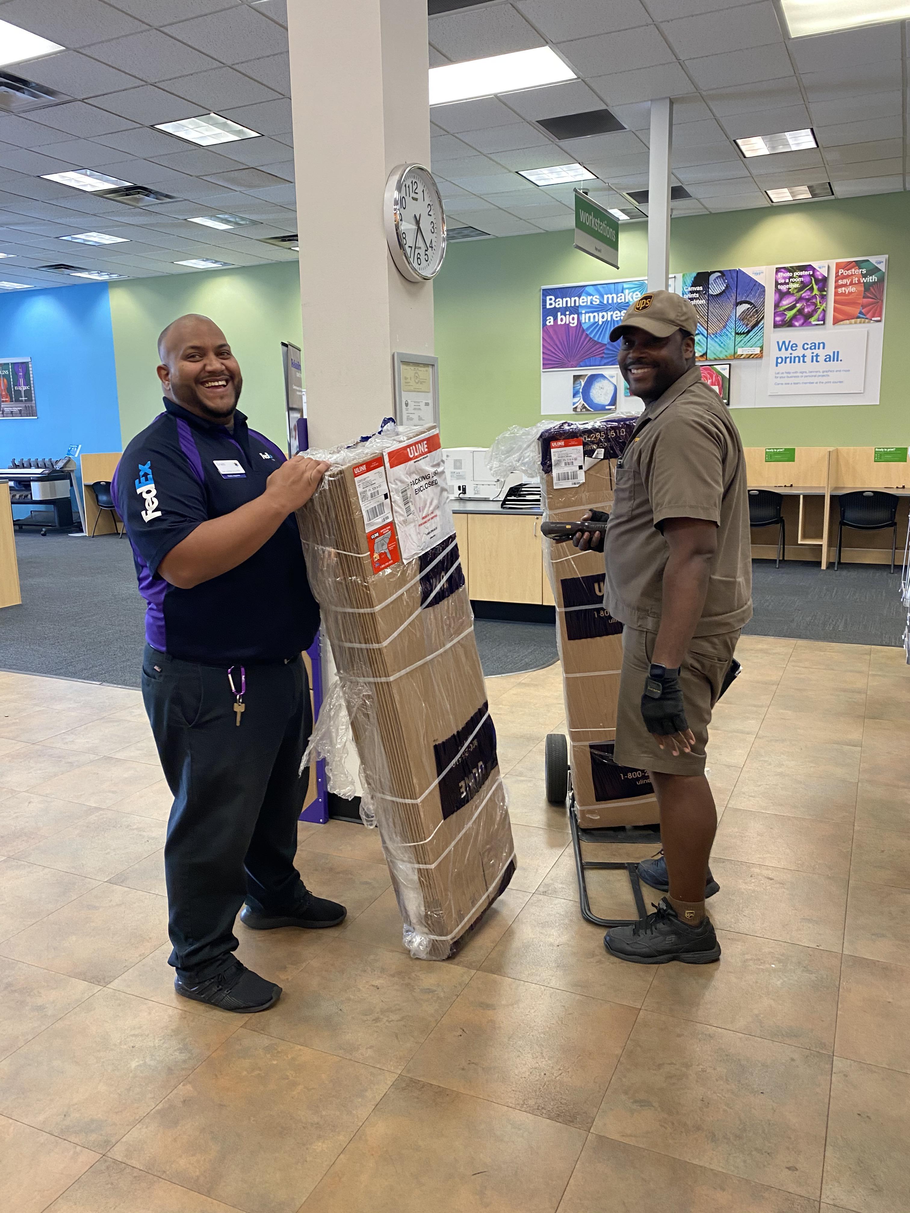 UPS making a delivery to FedEx Ship Center | /r/mildlyinteresting ...