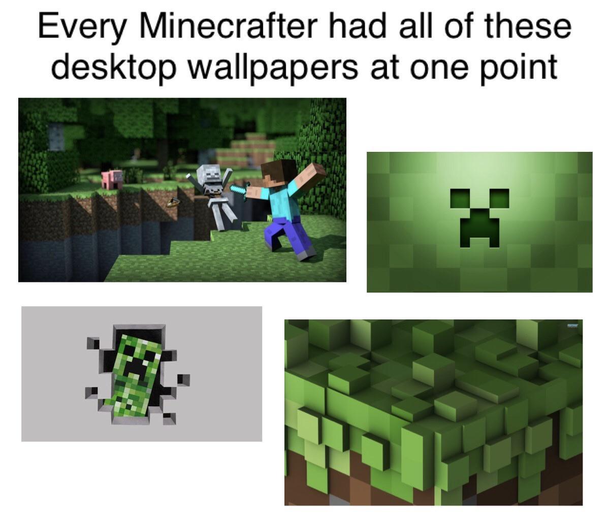 Minecrafter S Computer Wallpaper Starter Pack R Starterpacks Starter Packs Know Your Meme