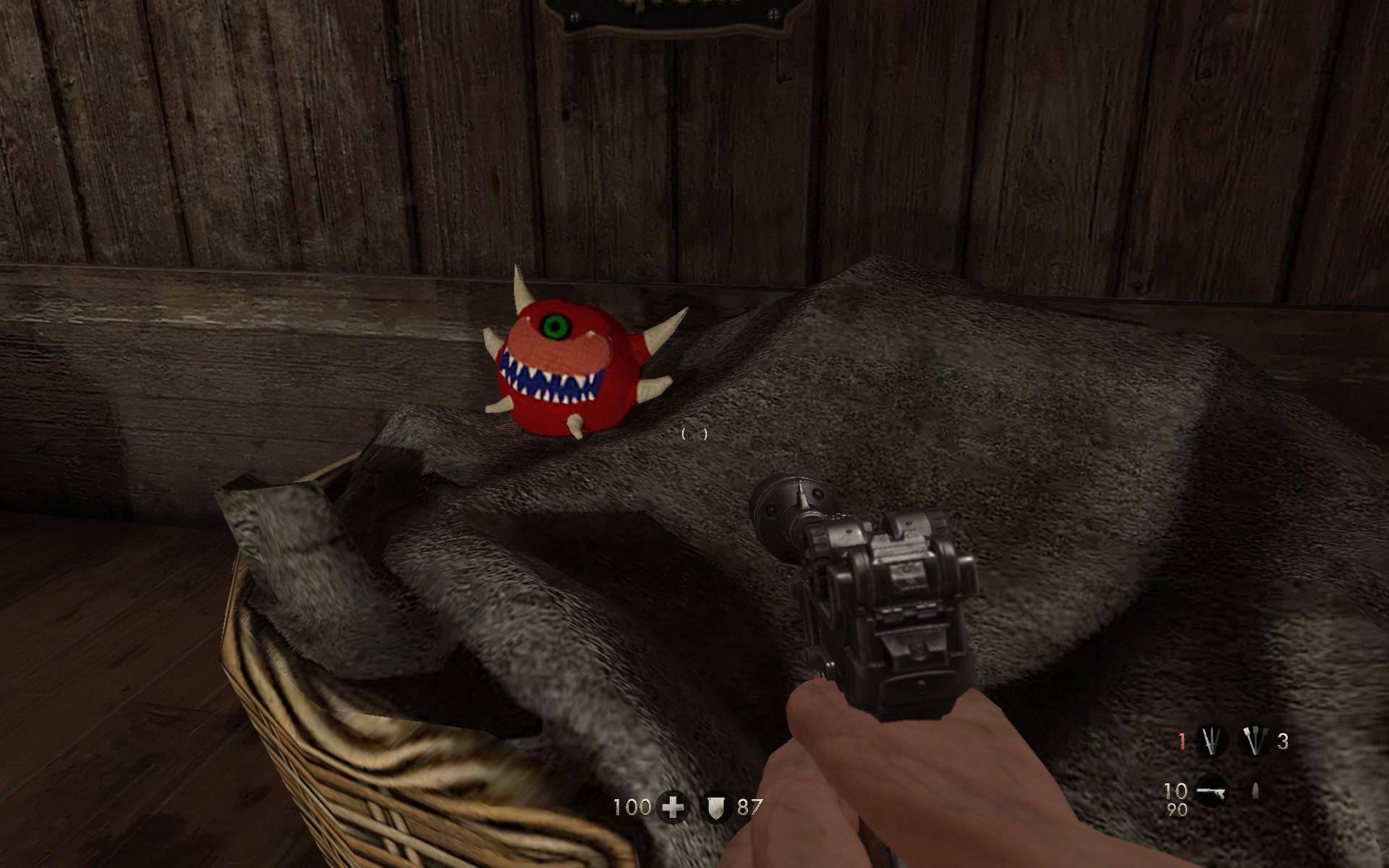 Caco dog toy seen in Wolfenstein: The Old Blood | Cacodemon | Know Your Meme