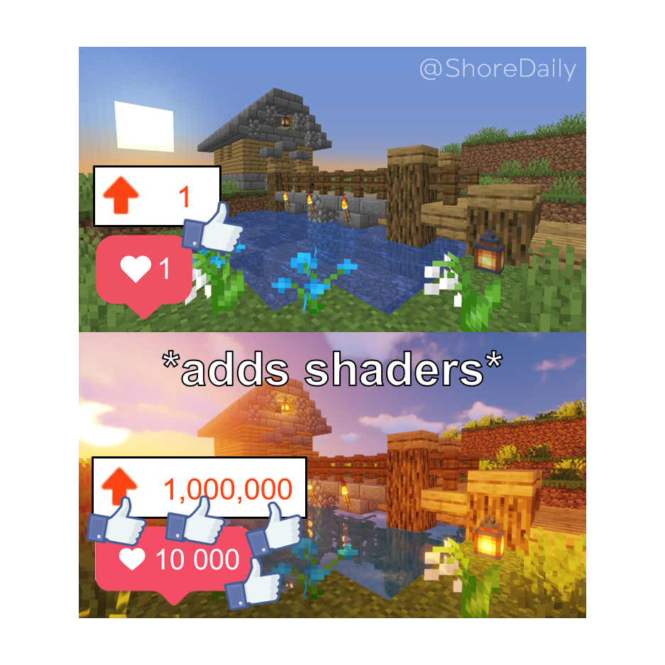 When you add shaders to a post.. /r/MinecraftMemes Minecraft Know