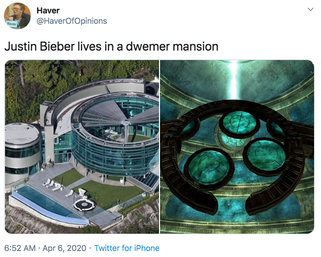 Meme sobre a mansão de Justin Bieber