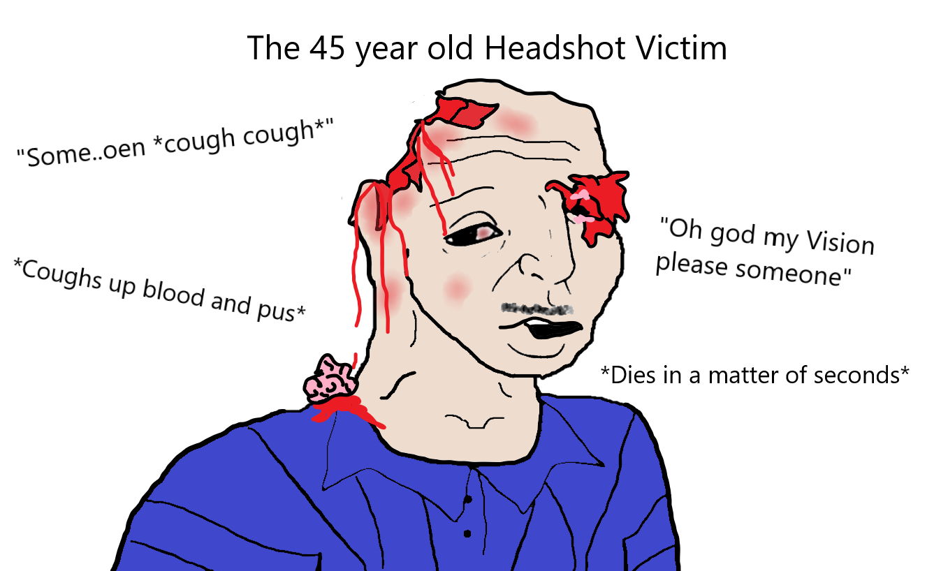 The 45 year old headshot victim Wojak Know Your Meme