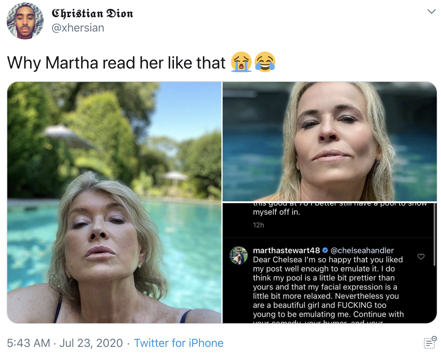 Why Martha Read Her Like That Martha Stewart Pool Thirst Trap Know Your Meme