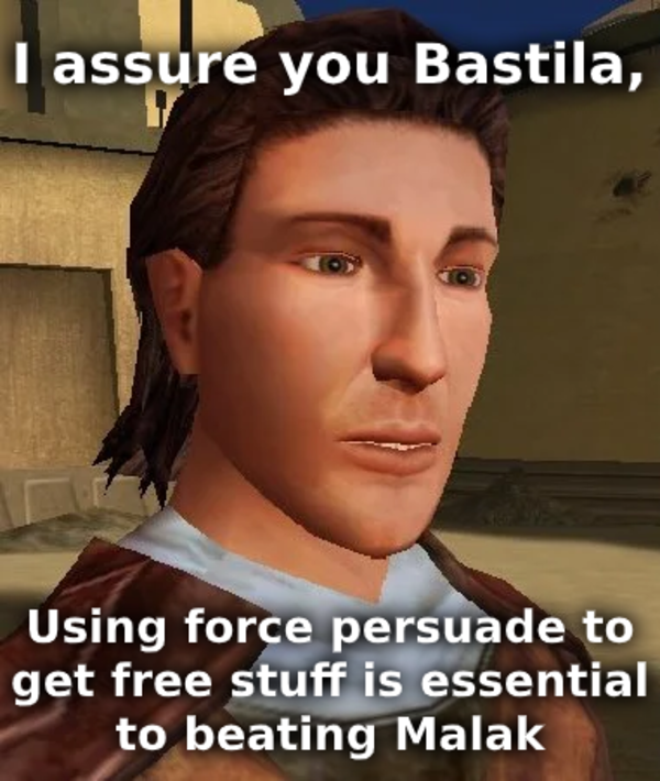 Can't beat Malak without it Star Wars Knights of the Old Republic