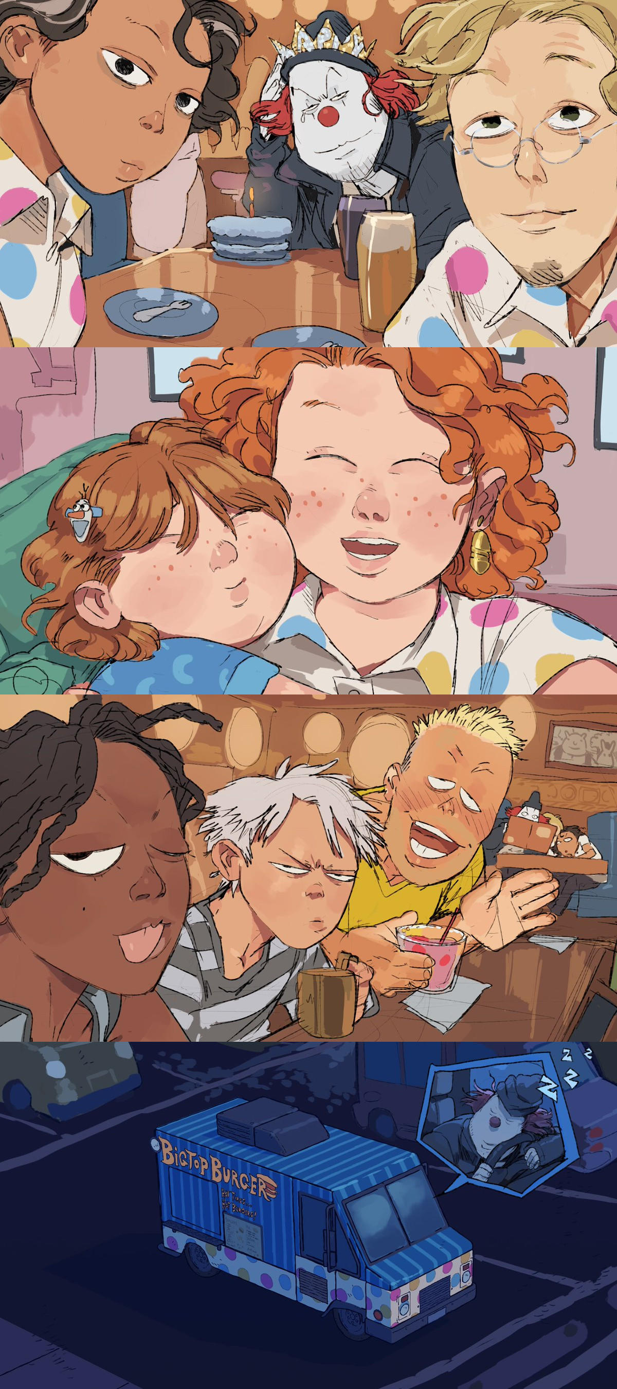 Season 1 End Credits Illustration 1, 2, 3, & 4 BIGTOP BURGER Know