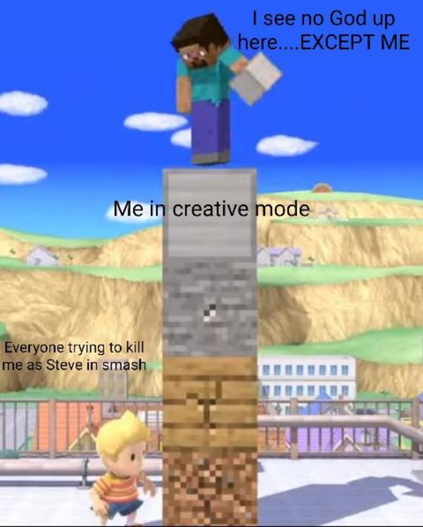 All Will Fall Before Me R Minecraftmemes Steve In Smash Know Your Meme