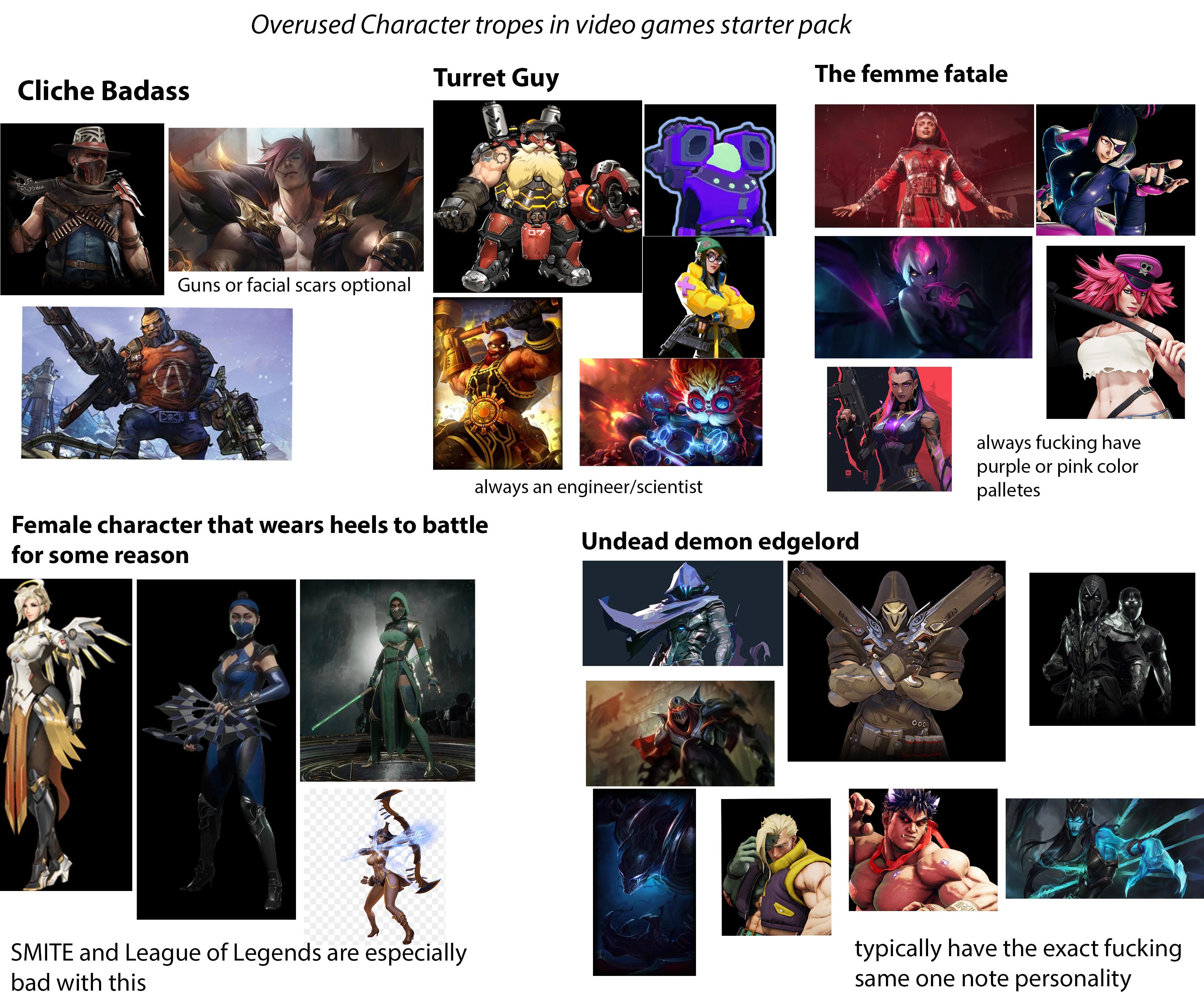 Overused Character Tropes in Video Games Starter Pack | /r/starterpacks |  Starter Packs | Know Your Meme