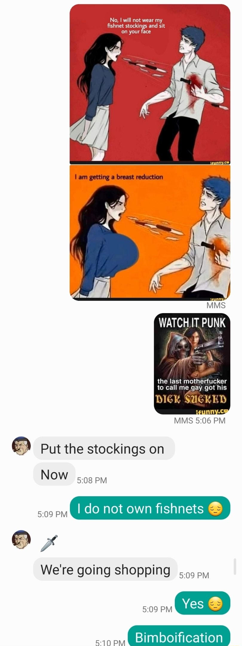 Put The Stockings On Woman Shouting Knives Know Your Meme