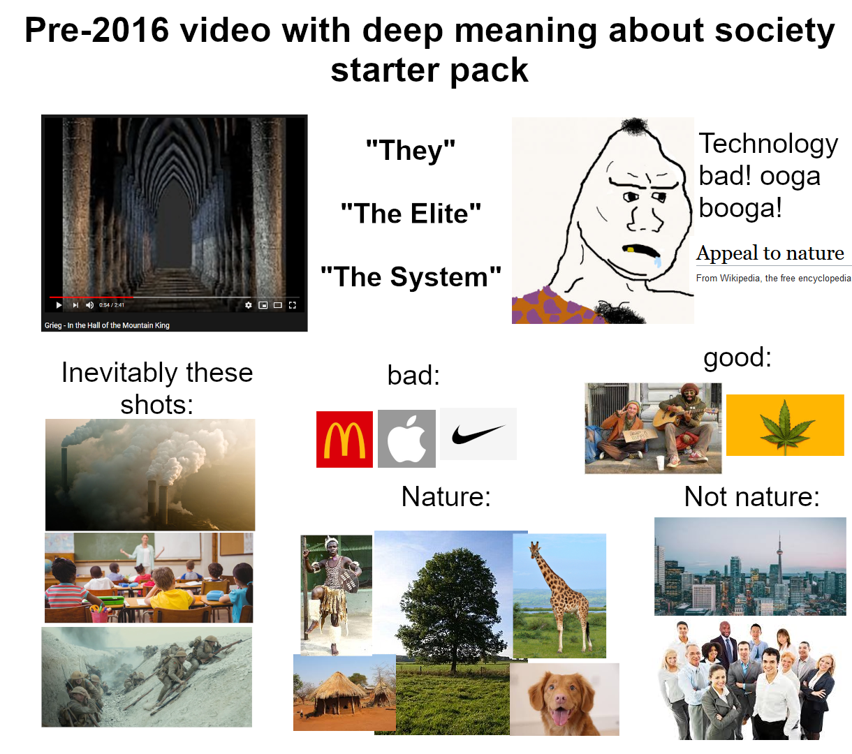 Pre2016 video with deep meaning about society starter pack /r/starterpacks Starter Packs