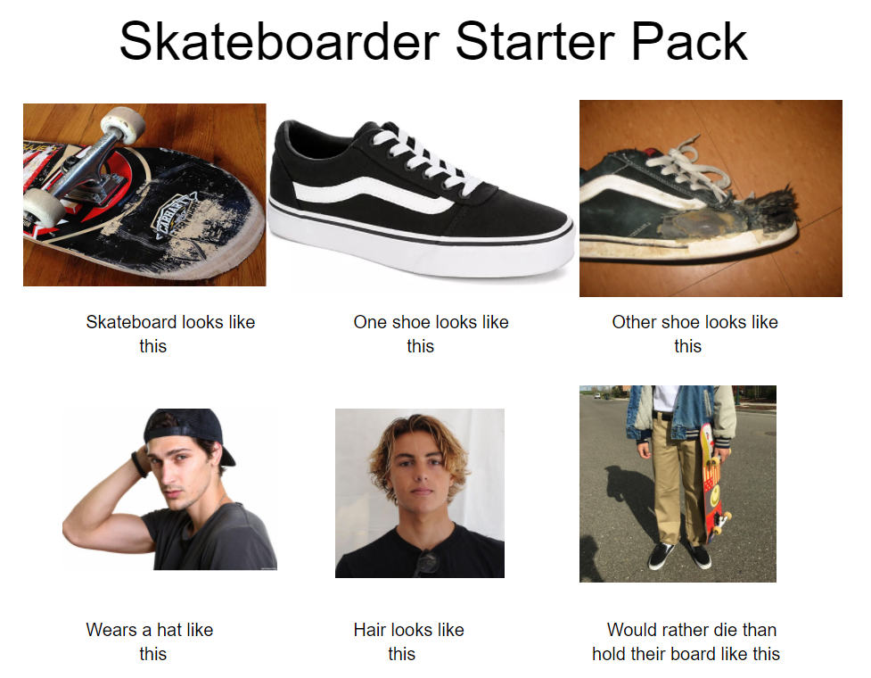 Skateboarder Starter Pack /r/starterpacks Starter Packs Know Your