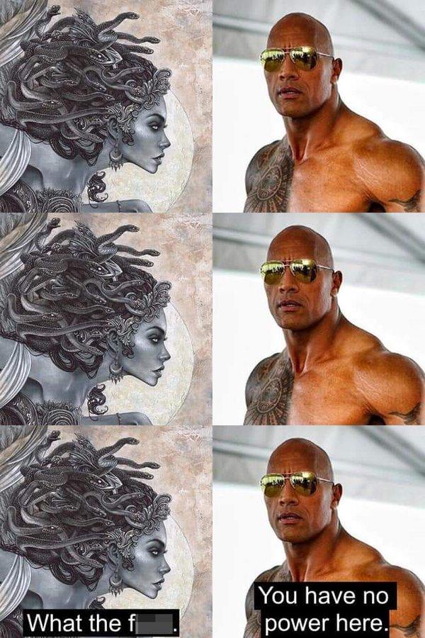 Medusa Meets The Rock Know Your Meme