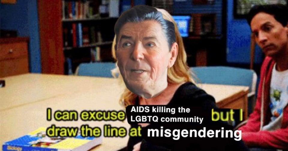 When Ronald Reagan refers to your non-binary war criminal as they/them