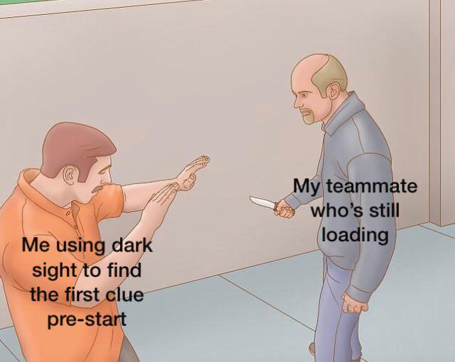 My teammate who's still loading WikiHow Defending Against a Knife