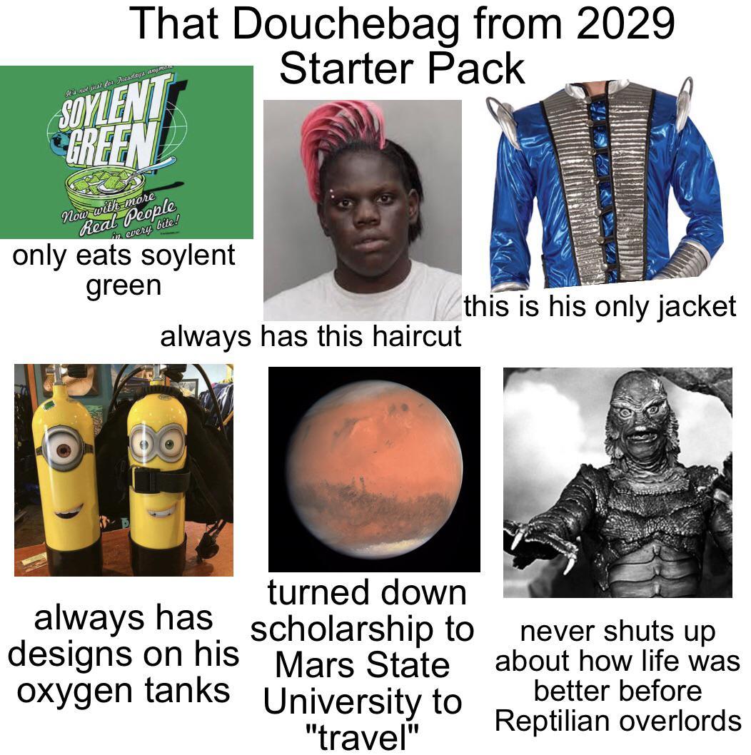 That stereotyped 2029 douchebag starter pack /r/starterpacks