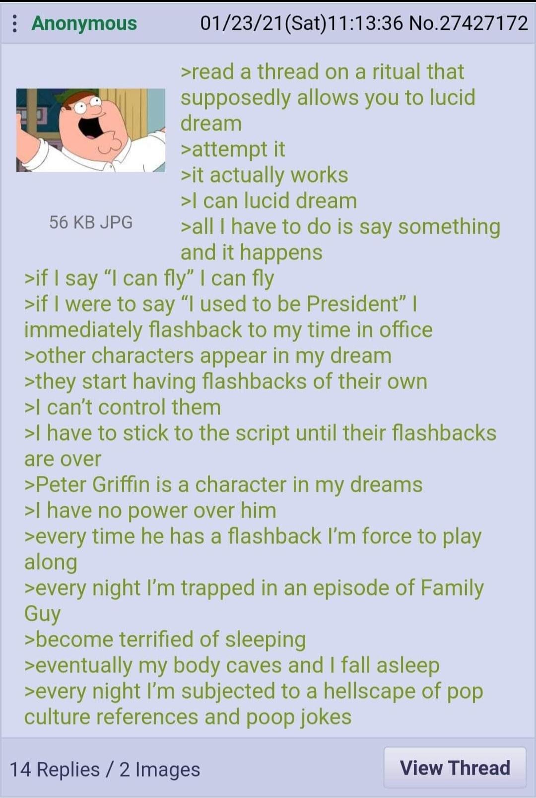 Family Guy r Greentext Greentext Stories Know Your Meme