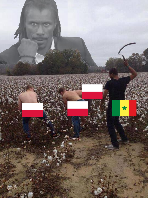 Senegal vs Poland in World Cup 2018 Reverse Slavery Know Your Meme