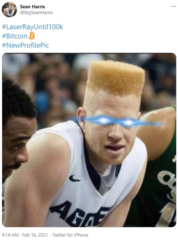 BigSeanHarris NewProfilePic Laser Eyes Bitcoin Trend / 