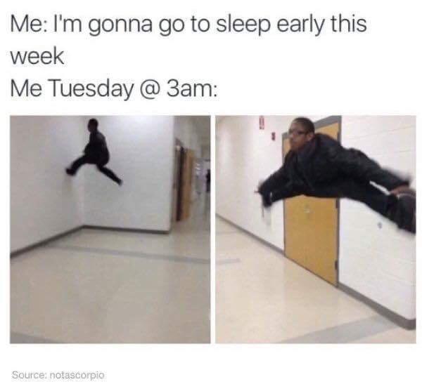 Okay But Tonight I M Definitely Going To Bed Early The Floor Is Know Your Meme