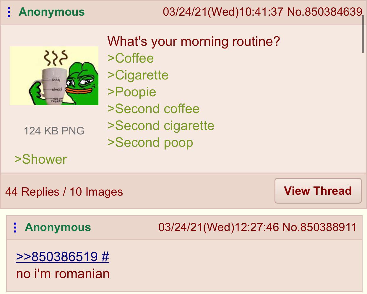 Anon’s morning routine | /r/Greentext | Greentext Stories | Know Your Meme