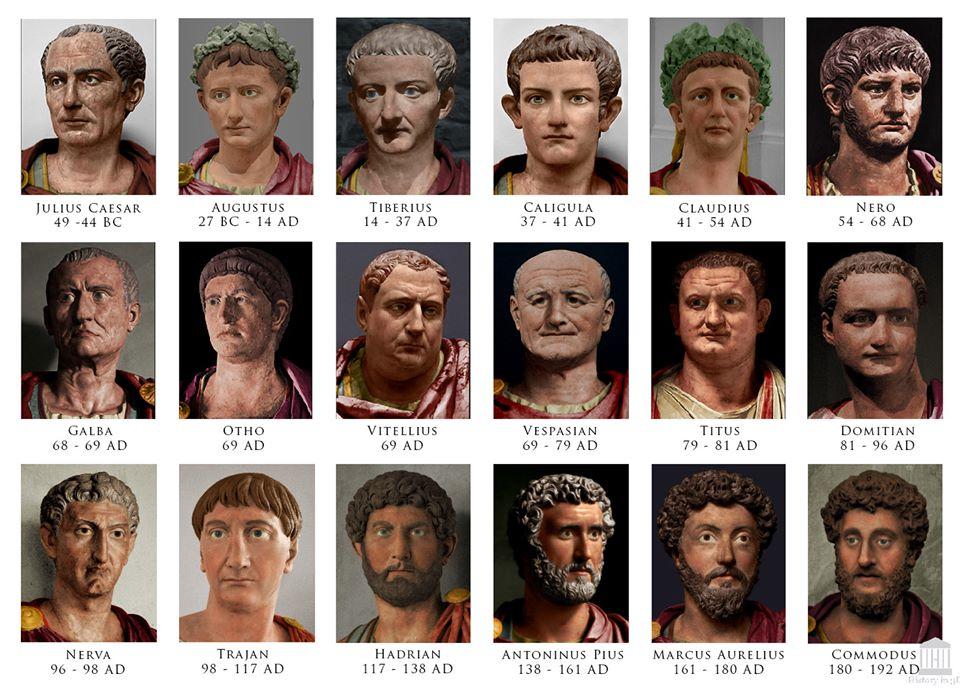 Alternative and more accurate colors of Roman Emperors' busts ...