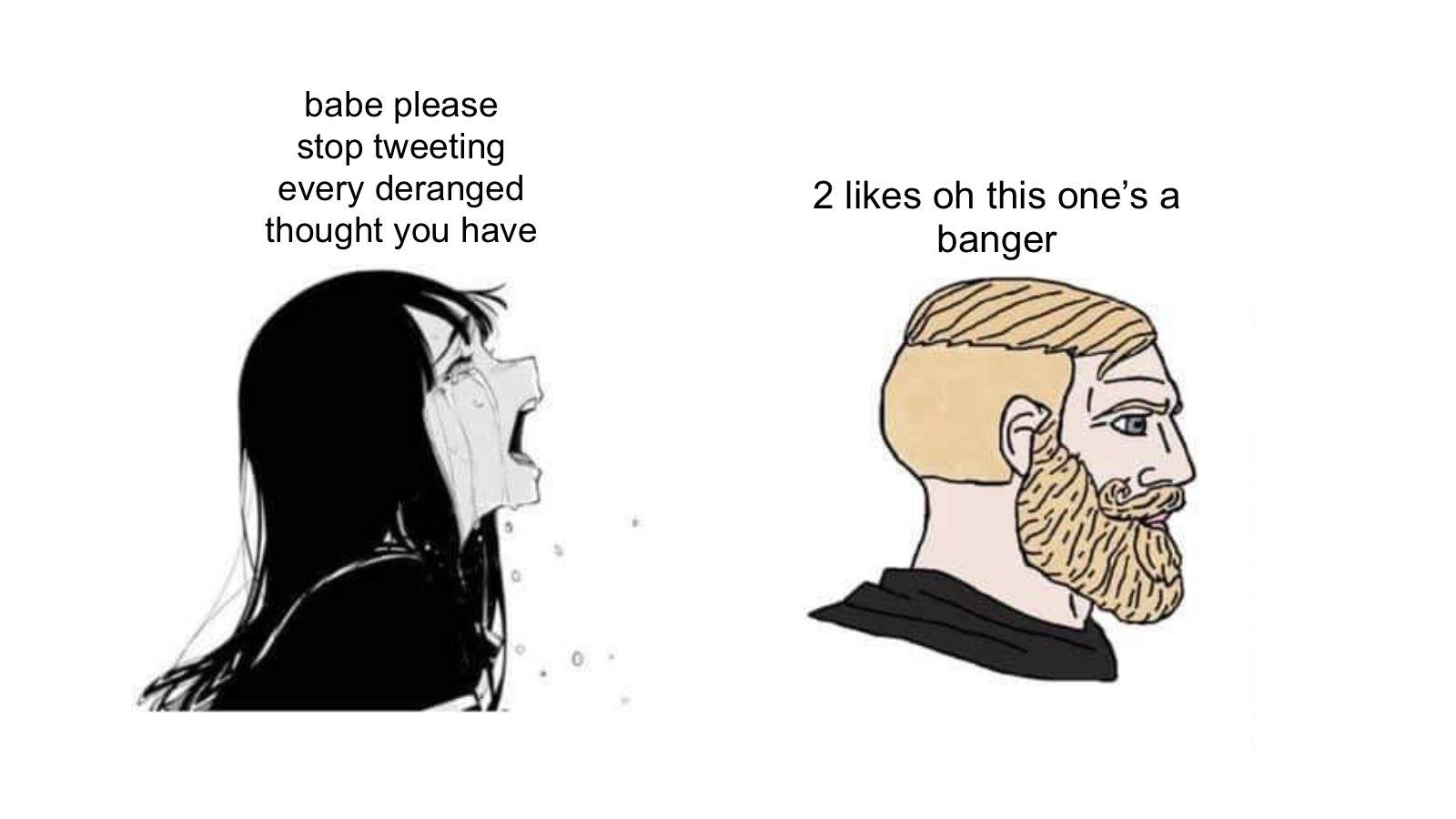 aya asagiri, yes chad, wojak comics, babe please have sex with me, twitter 