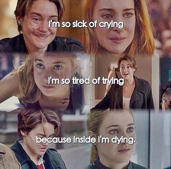 I'm sick of crying, I'm tired of trying because inside I'm dying. I'm Sick Of Crying But