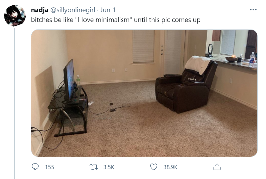 I Love Minimalism Guys Live In Apartments Like This Know Your Meme