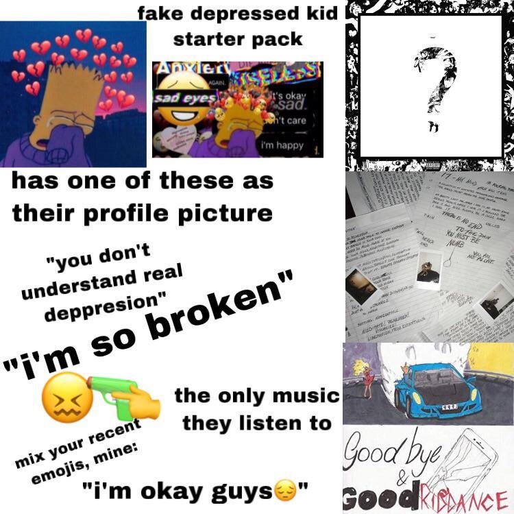 fake depressed kid starter pack /r/starterpacks Starter Packs