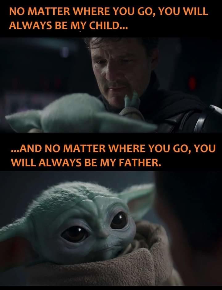 Happy Father S Day To All The Mandalorians Out There Caring For Their Grogu S R Babyyoda Baby Yoda Grogu Know Your Meme