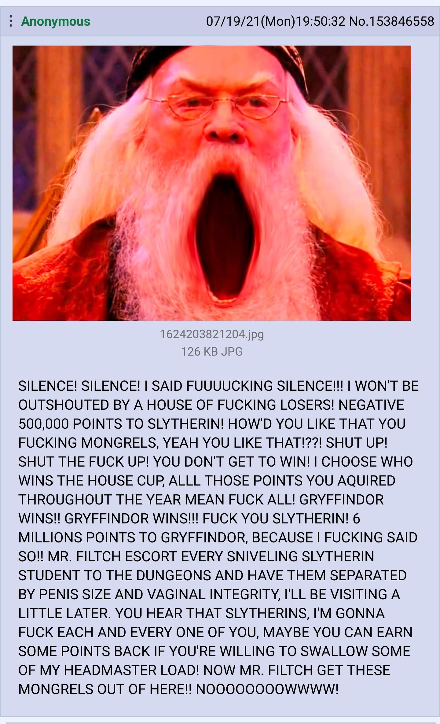 Dumbledore Puts Slytherin Scum In Their Place Dumbledore posting 