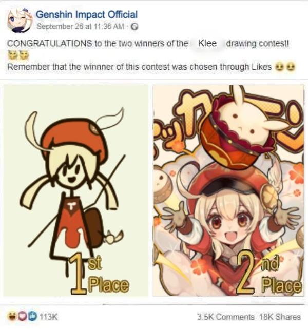 CONGRATULATIONS to the two winners of Klee drawing contest! The