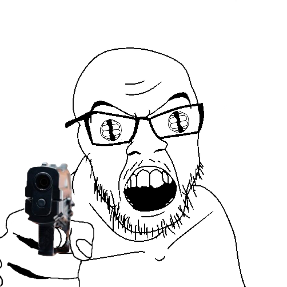 Wojak Soyjak mouth eyes threaten | Soy Boy Face / Soyjak | Know Your Meme