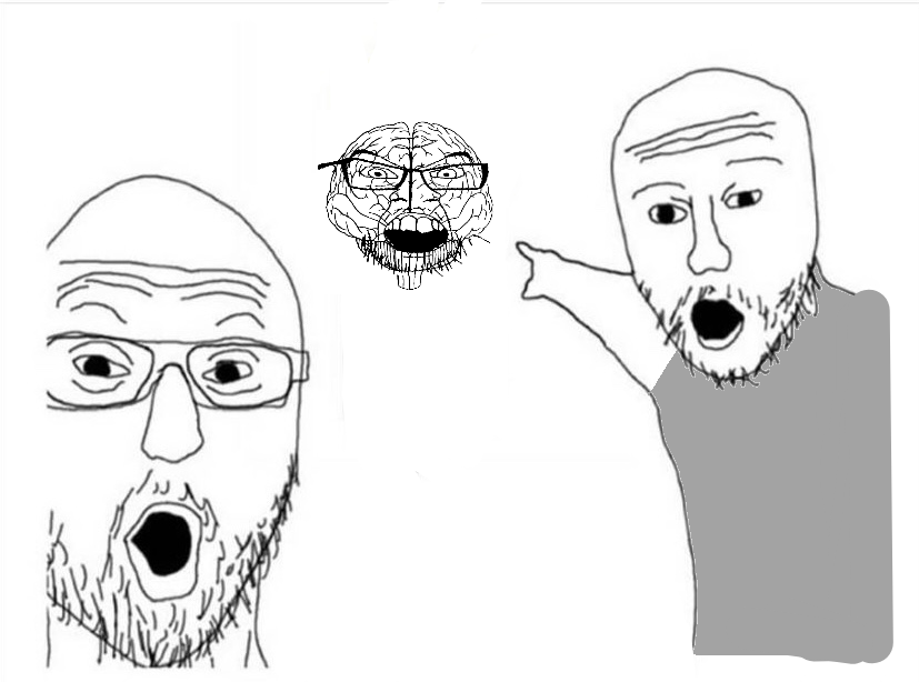 Wojak Soyjak Pointing At Brain Two Soyjaks Pointing Know Your Meme Wojak Soyjak Pointing At Brain Two Soyjaks Pointing Know Your Meme