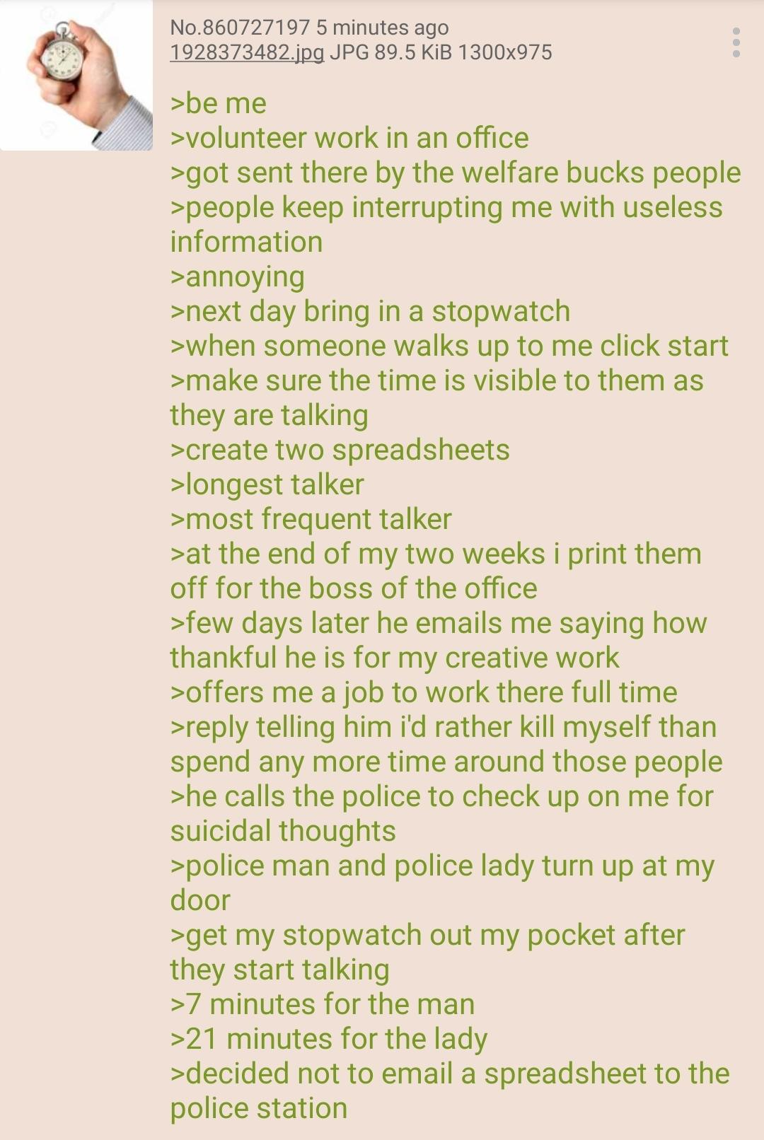 Anon has a creative use for his pocket watch /r/Greentext Greentext