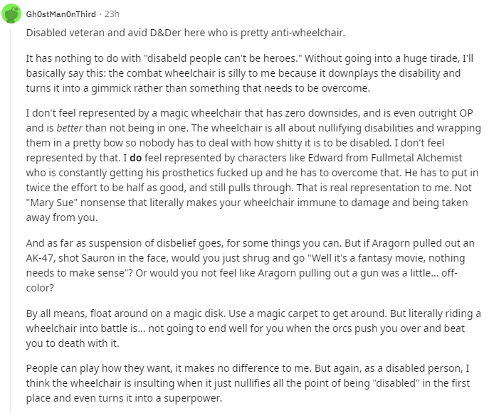 disabled vets opinion on combat wheelchair D&D Combat Wheelchair