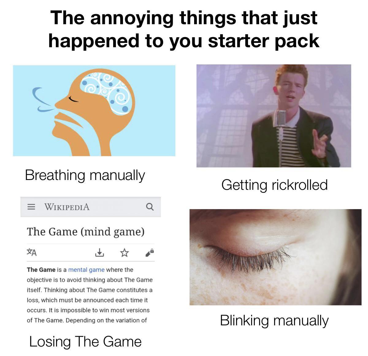 The annoying things that just happened to you starter pack | /r ...