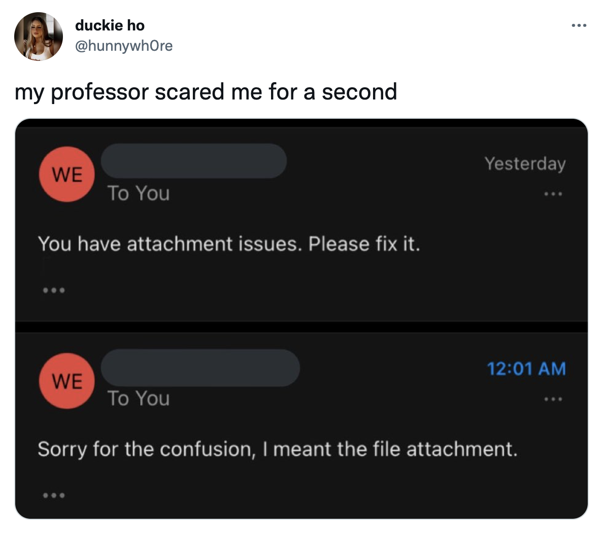 attachment issues Weird Twitter Know Your Meme