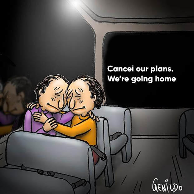 Cancel our plans. We're going home Two Guys On A Bus Know Your Meme