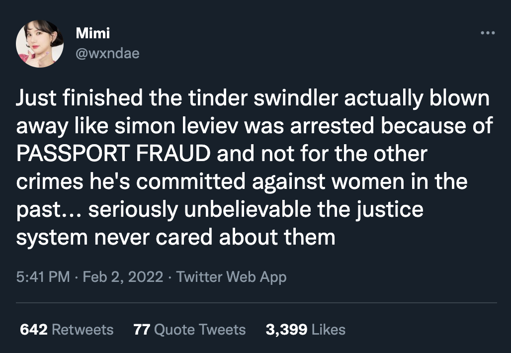 The Tinder Swindler Twitter Reaction The Tinder Swindler Know Your Meme
