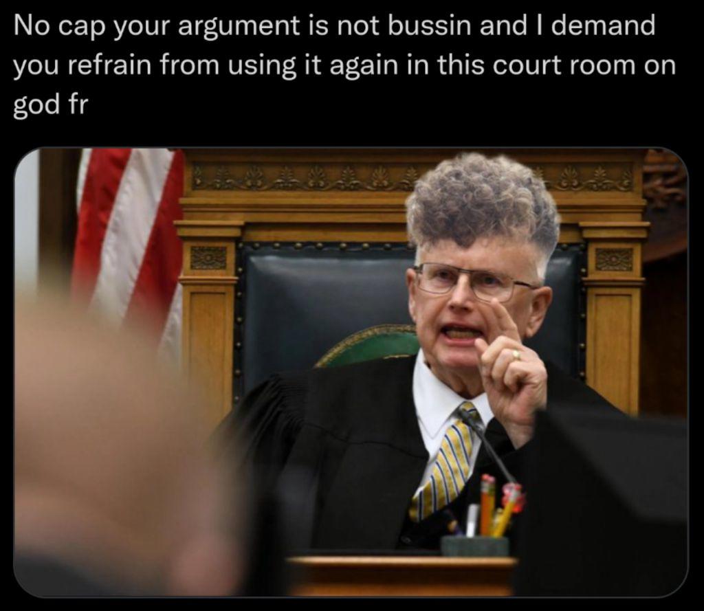 No cap your argument is not bussin and I demand you refrain from using