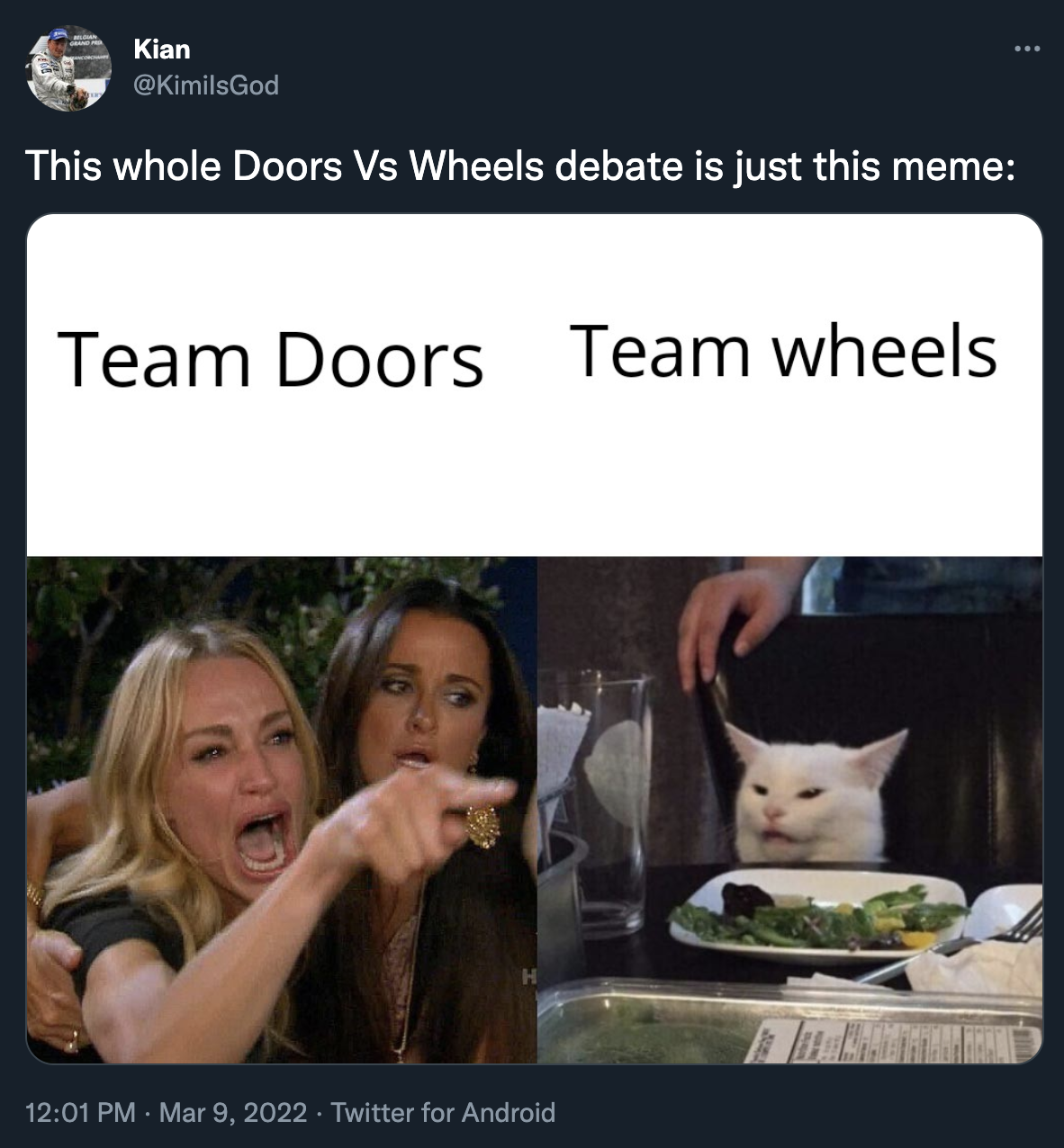 Wheels vs Doors meme Doors vs. Wheels Debate Know Your Meme