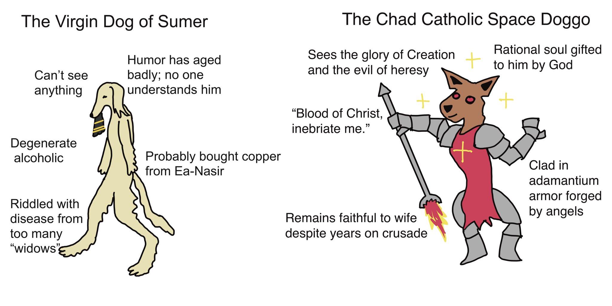 The Virgin Dog of Sumer vs The Chad Catholic Space Doggo | Sumerian Bar