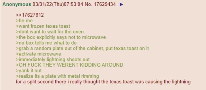 Anon Uses A Microwave r Greentext Greentext Stories Know Your Meme